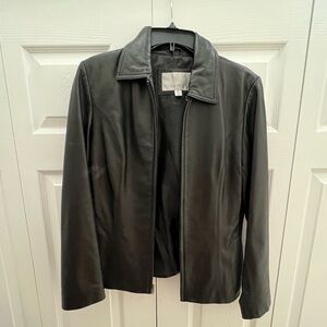 Black Nine West Leather Jacket